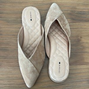 Birdies Swan Mule in Golden Oak Suede